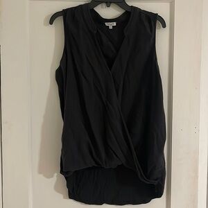 Splendid Wrap Front Black Drapey Tank Top | Size L